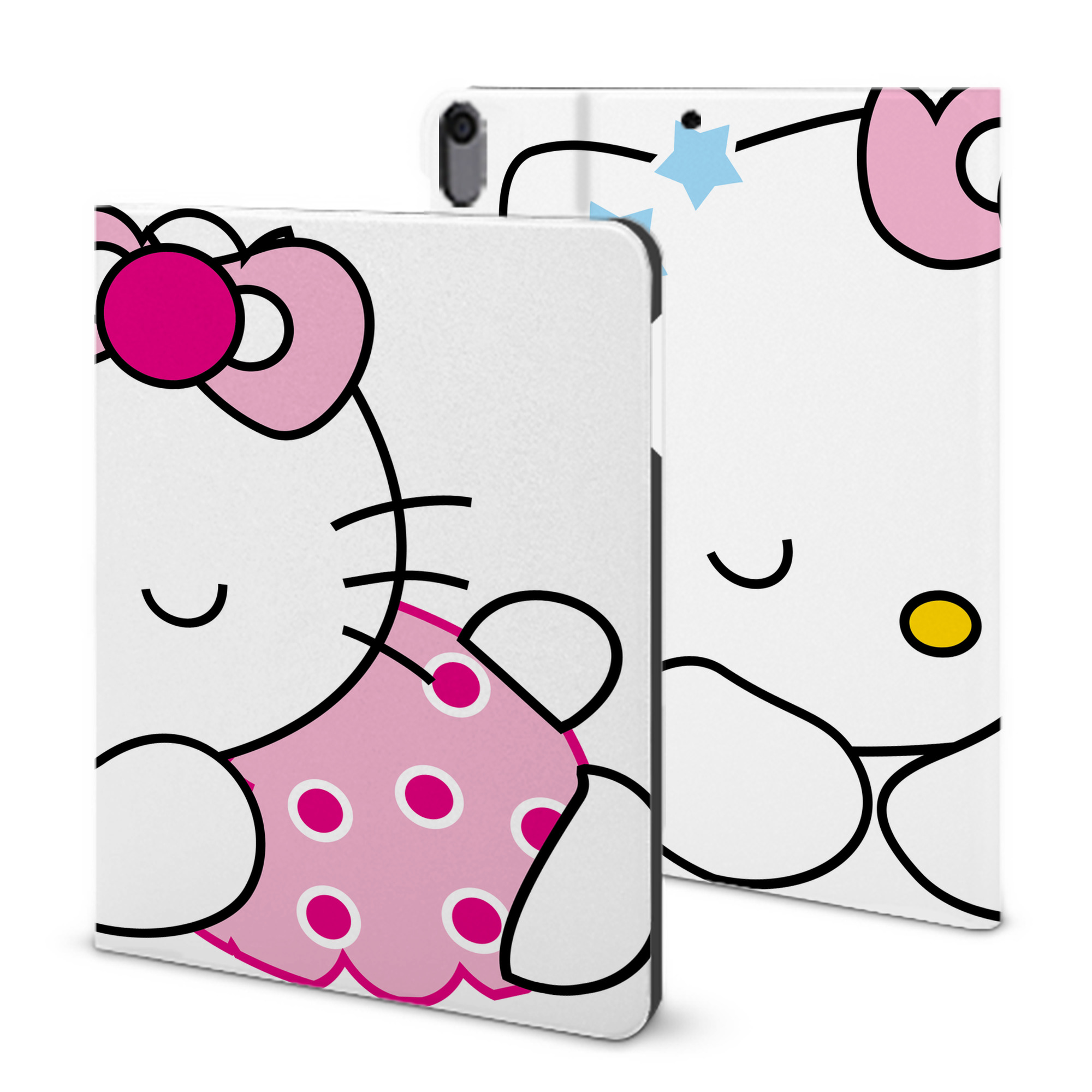 （画像用） Hello Kitty ハローキティ IPad ケース ブック型 PUレザー TPU 耐衝撃 軽量 薄型 ペン収納なし 全面保護 IPad 各モデル対応